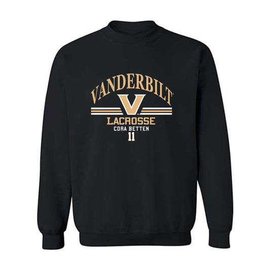 Vanderbilt - NCAA Women's Lacrosse : Cora Betten - Classic Fashion Shersey Crewneck Sweatshirt-0