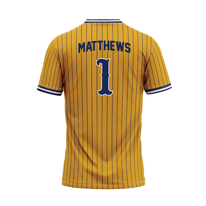 Kent State - NCAA Baseball : Luke Matthews - Gold Baseball Jersey-1