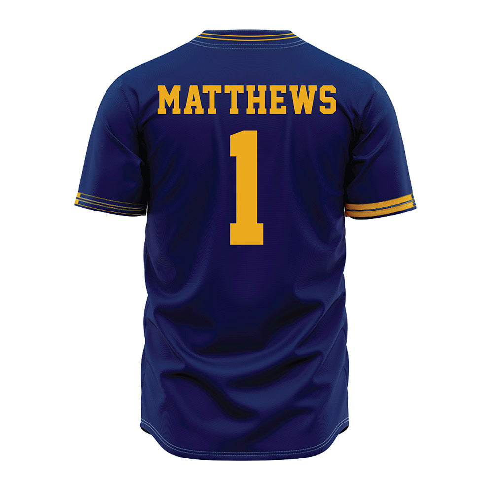 Kent State - NCAA Baseball : Luke Matthews - Navy Jersey-1