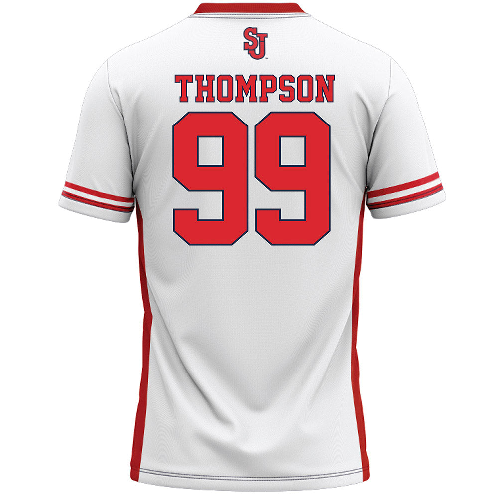 St. Johns - NCAA Men's Lacrosse : Jackson Thompson - White Lacrosse Jersey -1