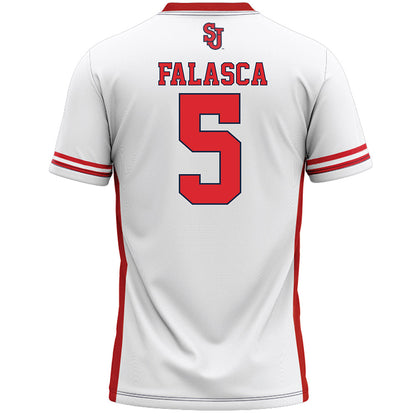 St. Johns - NCAA Men's Lacrosse : Quinn Falasca - White Lacrosse Jersey -1