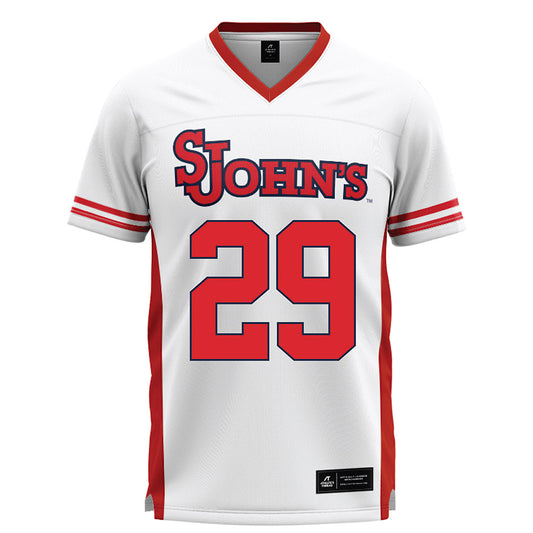 St. Johns - NCAA Men's Lacrosse : Henry Coke - White Lacrosse Jersey-0