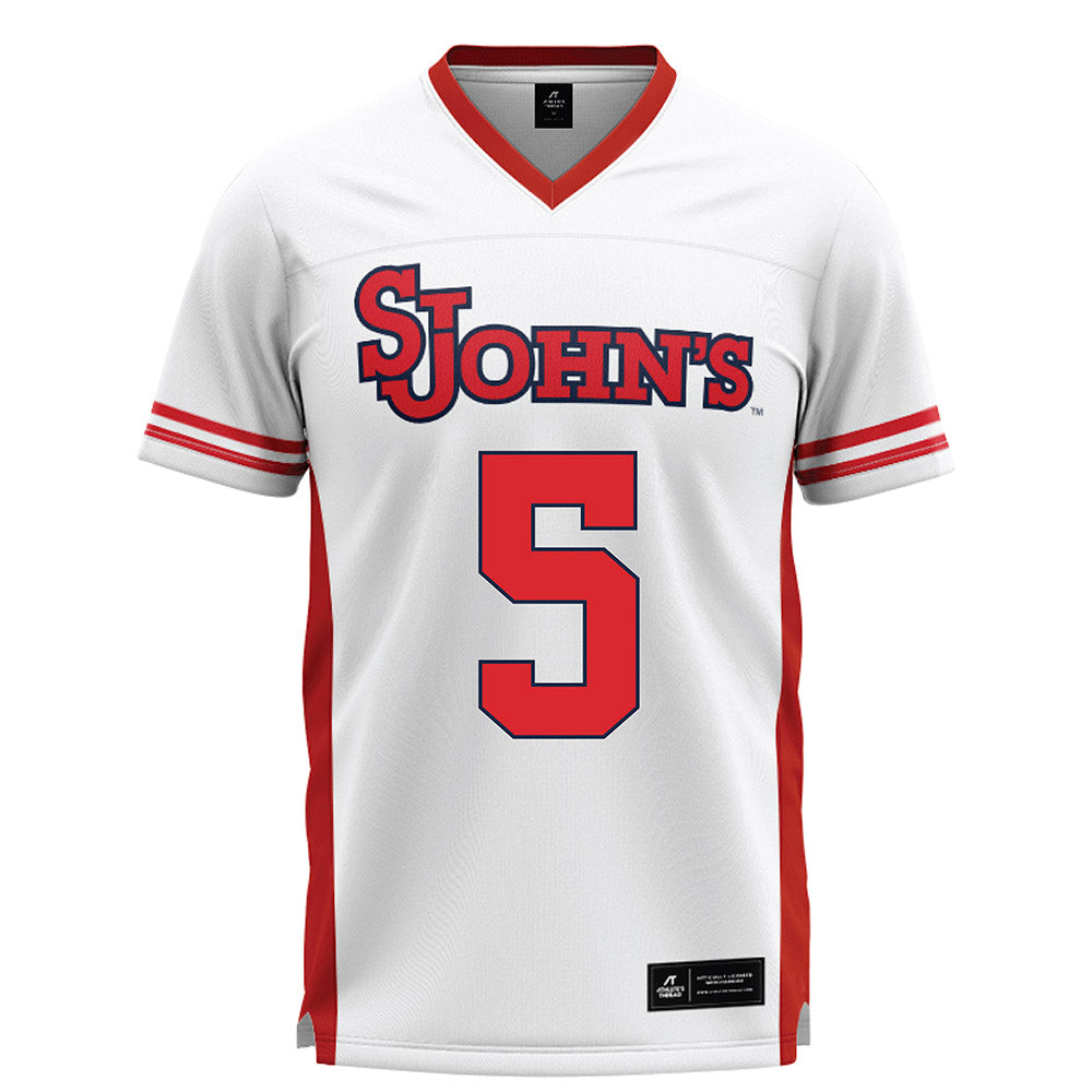 St. Johns - NCAA Men's Lacrosse : Quinn Falasca - White Lacrosse Jersey -0