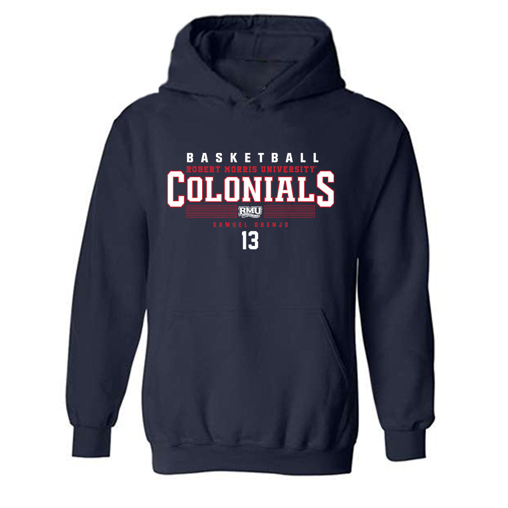 Robert Morris - NCAA Men's Basketball : Samuel Obenjo - Classic Fashion Shersey Hooded Sweatshirt-0