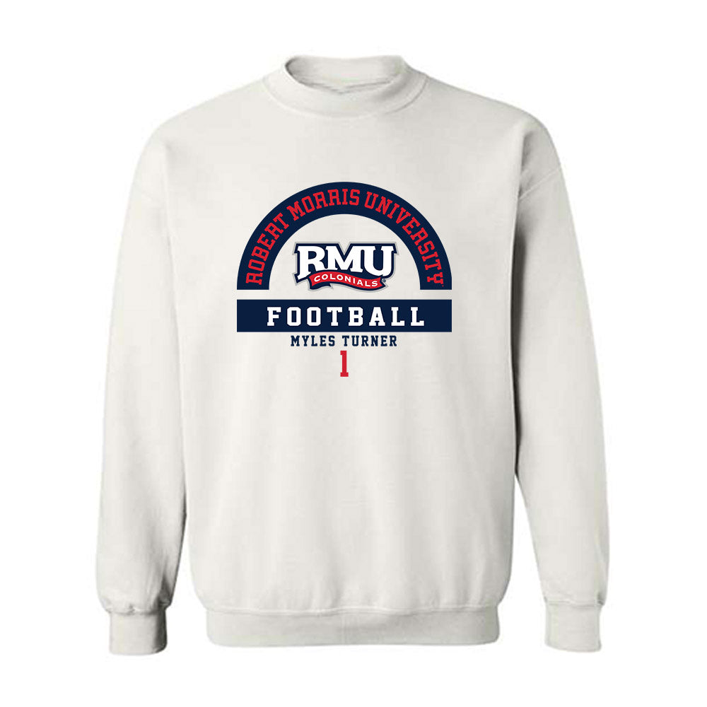 Robert Morris - NCAA Football : Myles Turner - Classic Fashion Shersey Crewneck Sweatshirt-0