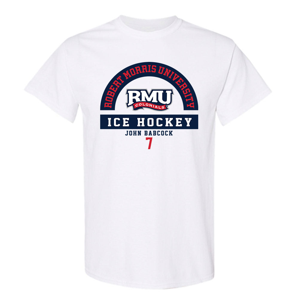 Robert Morris - NCAA Men's Ice Hockey : John Babcock - Classic Fashion Shersey T-Shirt-0