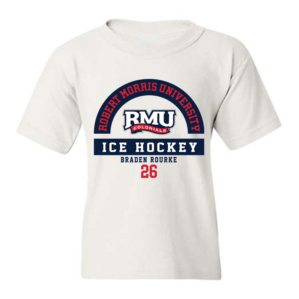 Robert Morris - NCAA Men's Ice Hockey : Braden Rourke - Classic Fashion Shersey Youth T-Shirt-0