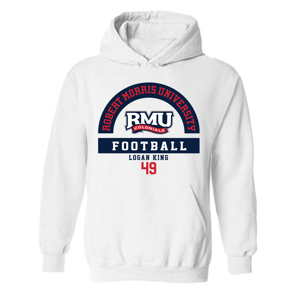 Robert Morris - NCAA Football : Logan King - Classic Fashion Shersey Hooded Sweatshirt-0