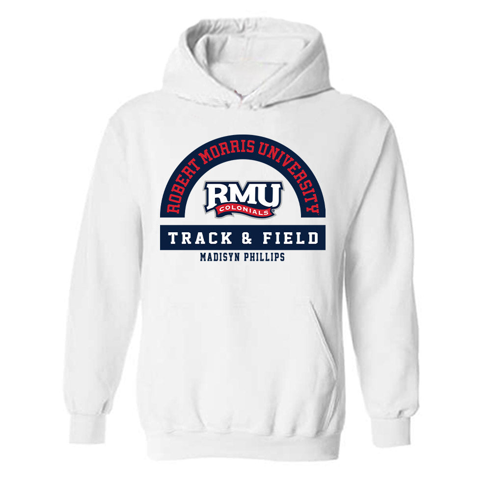 Robert Morris - NCAA Women's Track & Field : Madisyn Phillips - Classic Fashion Shersey Hooded Sweatshirt-0