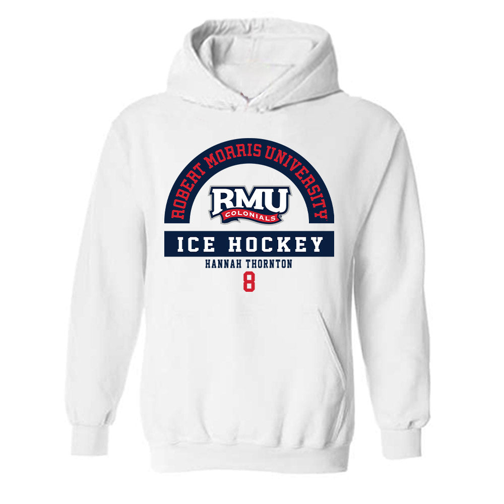 Robert Morris - NCAA Women's Ice Hockey : Hannah Thornton - Classic Fashion Shersey Hooded Sweatshirt-0