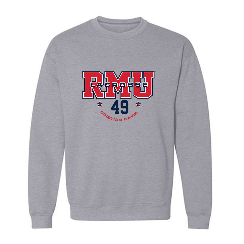Robert Morris - NCAA Men's Lacrosse : Cristian Davis - Classic Fashion Shersey Crewneck Sweatshirt-0