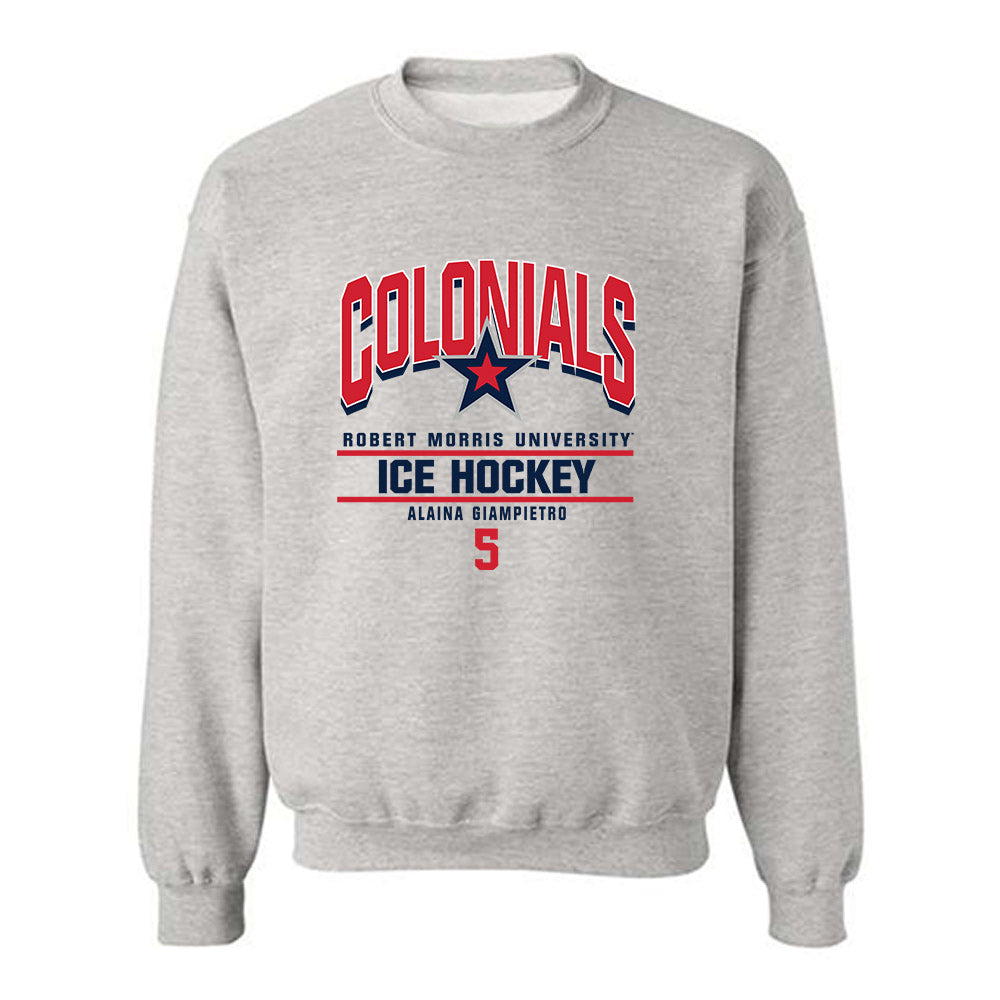 Robert Morris - NCAA Women's Ice Hockey : Alaina Giampietro - Classic Fashion Shersey Crewneck Sweatshirt-0