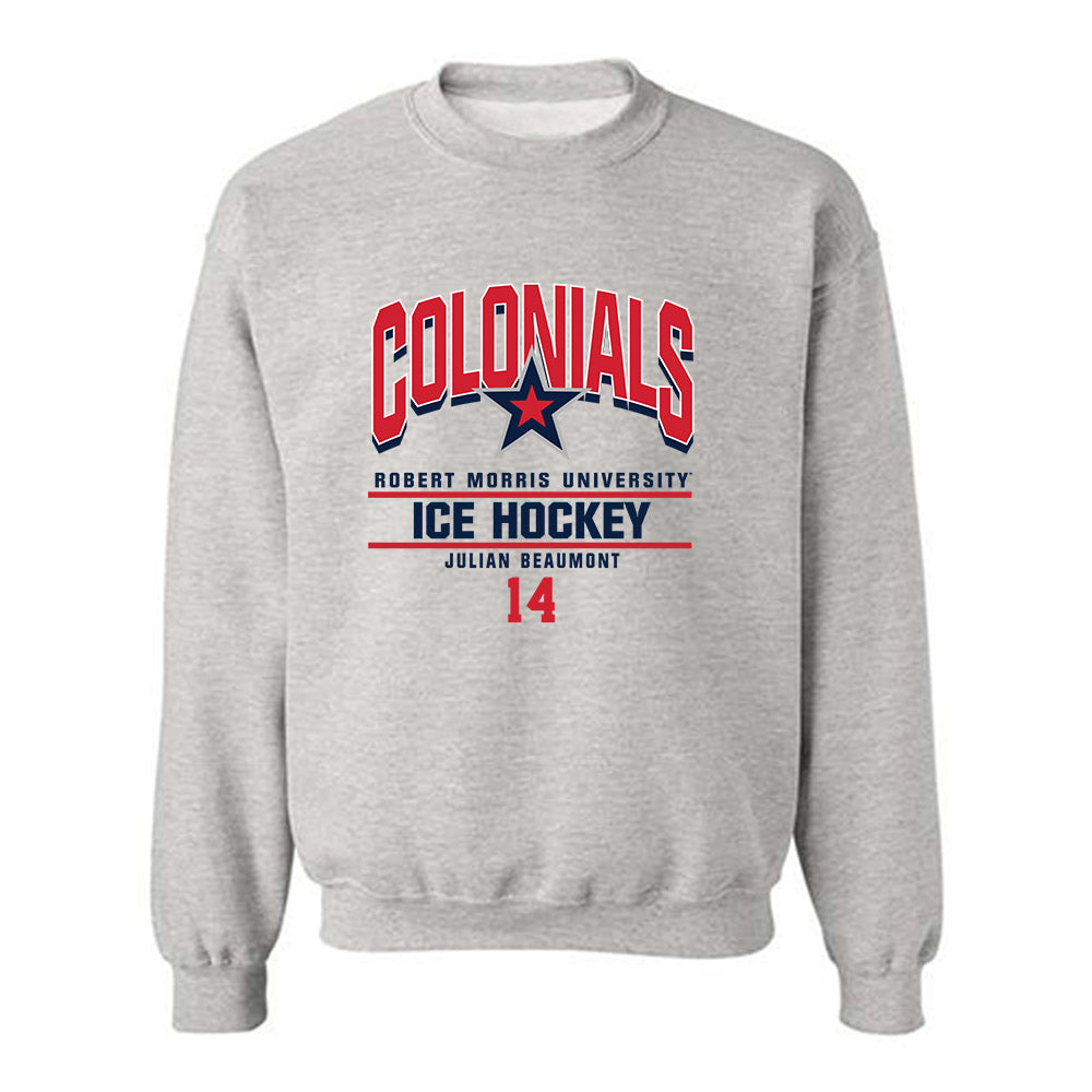 Robert Morris - NCAA Men's Ice Hockey : Julian Beaumont - Classic Fashion Shersey Crewneck Sweatshirt-0