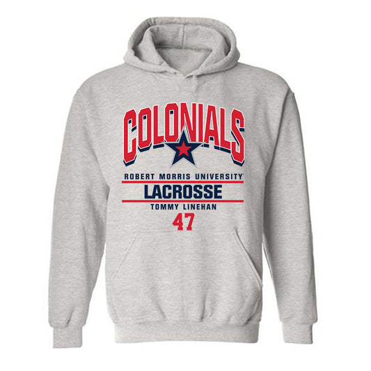 Robert Morris - NCAA Men's Lacrosse : Tommy Linehan - Classic Fashion Shersey Hooded Sweatshirt-0