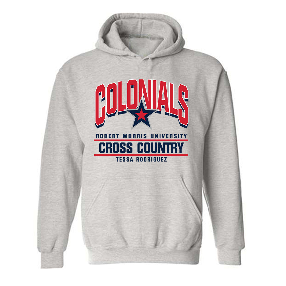 Robert Morris - NCAA Women's Cross Country : Tessa Rodriguez - Classic Fashion Shersey Hooded Sweatshirt-0
