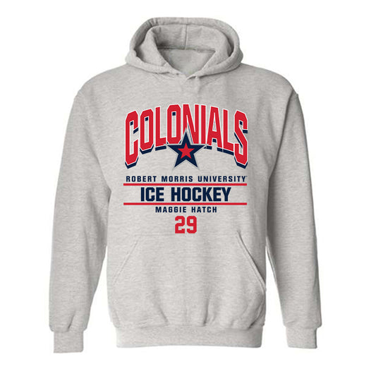 Robert Morris - NCAA Women's Ice Hockey : Maggie Hatch - Classic Fashion Shersey Hooded Sweatshirt-0