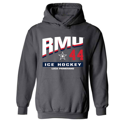 Robert Morris - NCAA Men's Ice Hockey : Luca Primerano - Classic Fashion Shersey Hooded Sweatshirt-0