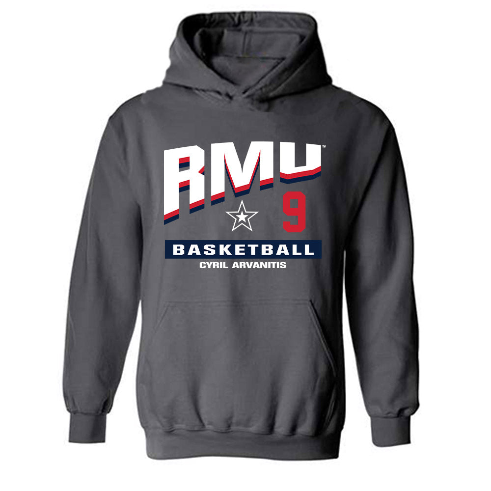 Robert Morris - NCAA Men's Basketball : Cyril Arvanitis - Classic Fashion Shersey Hooded Sweatshirt-0