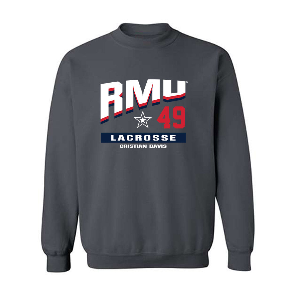 Robert Morris - NCAA Men's Lacrosse : Cristian Davis - Classic Fashion Shersey Crewneck Sweatshirt-0