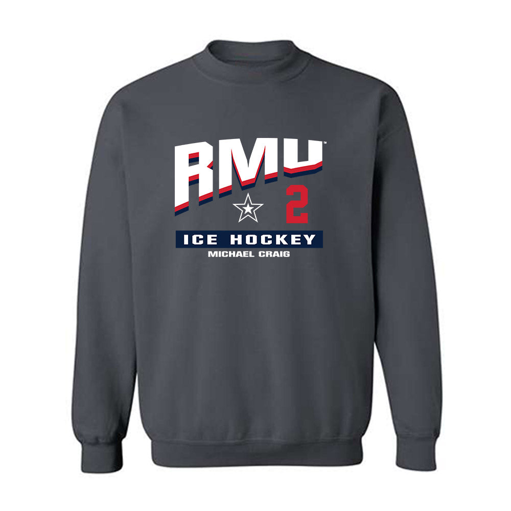 Robert Morris - NCAA Men's Ice Hockey : Michael Craig - Classic Fashion Shersey Crewneck Sweatshirt-0