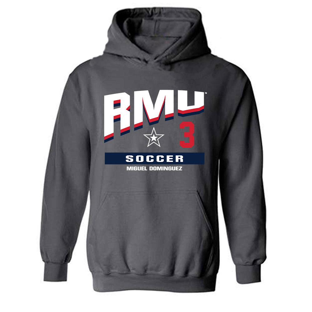Robert Morris - NCAA Men's Soccer : Miguel Dominguez - Classic Fashion Shersey Hooded Sweatshirt-0