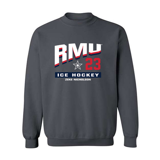 Robert Morris - NCAA Men's Ice Hockey : Zeke Nicholson - Classic Fashion Shersey Crewneck Sweatshirt-0