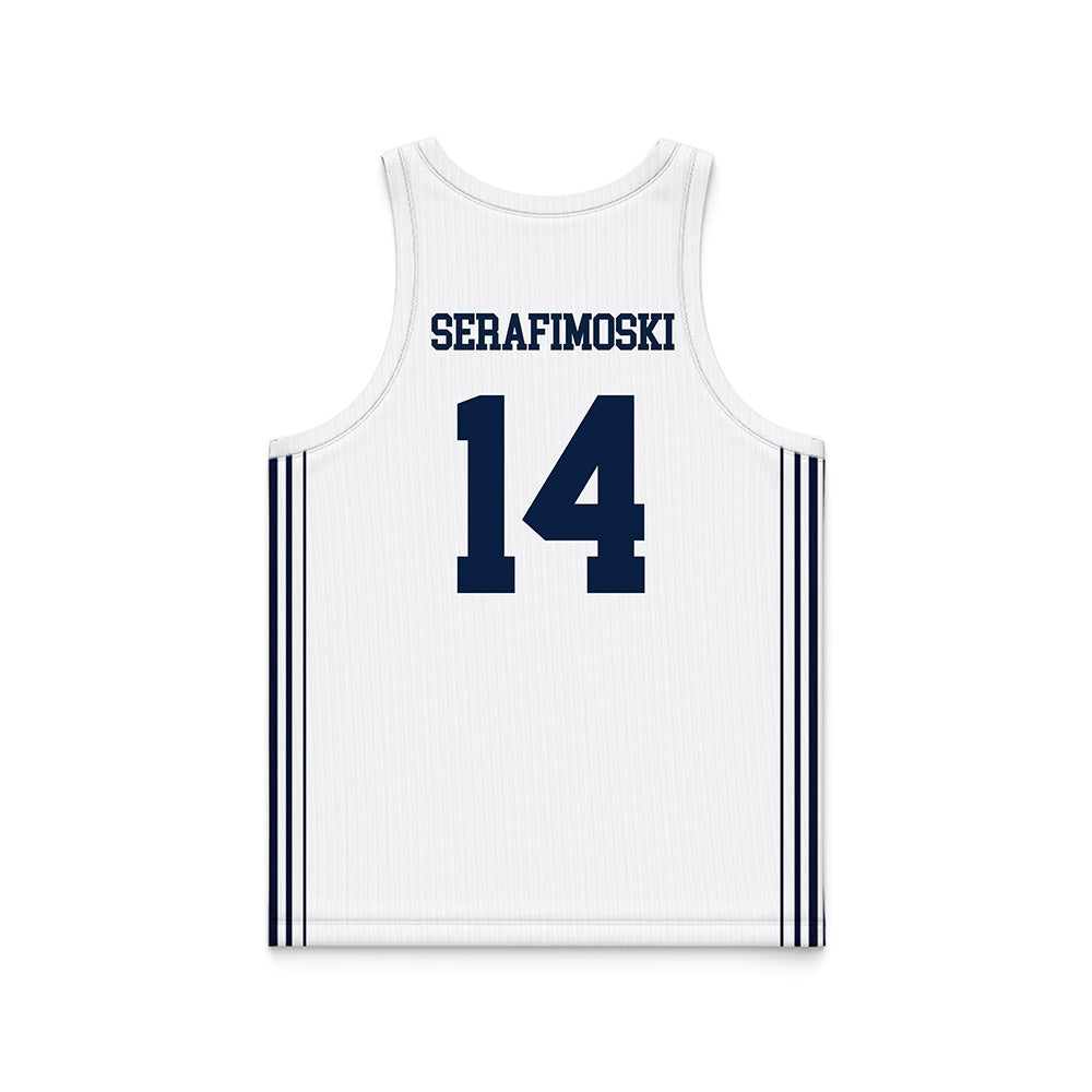 Robert Morris - NCAA Men's Basketball : Vasilije Serafimoski - White Basketball Jersey-1