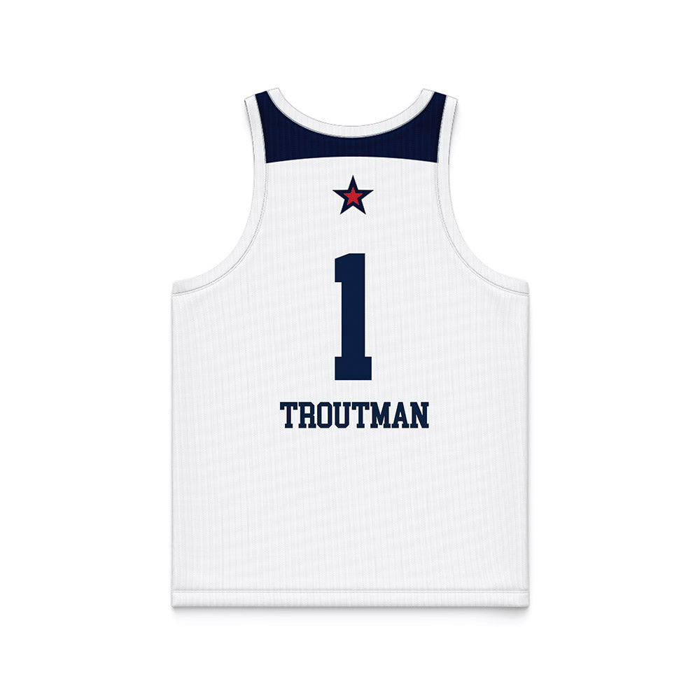 Robert Morris - NCAA Women's Basketball : Sanai Troutman - White Basketball Jersey-1