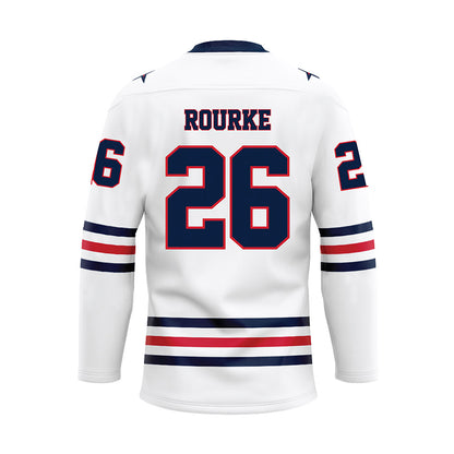 Robert Morris - NCAA Men's Ice Hockey : Braden Rourke - White Hockey Jersey-1