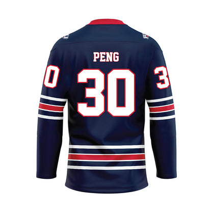 Robert Morris - NCAA Women's Ice Hockey : Yiyi Peng - Navy Hockey Jersey-2