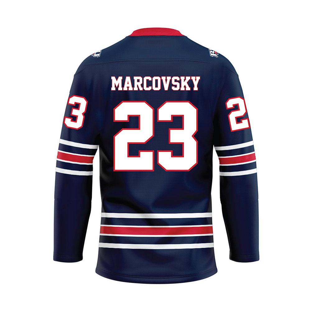 Robert Morris - NCAA Women's Ice Hockey : Ellie Marcovsky - Navy Hockey Jersey-3