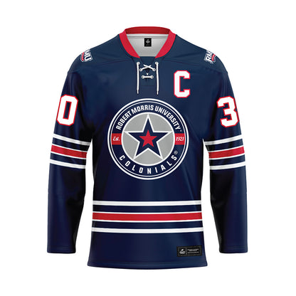 Robert Morris - NCAA Women's Ice Hockey : Yiyi Peng - Navy Hockey Jersey-0