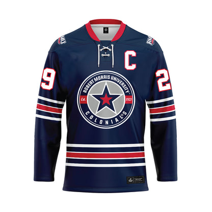 Robert Morris - NCAA Women's Ice Hockey : Maggie Hatch - Navy Hockey Jersey-1