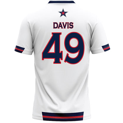 Robert Morris - NCAA Men's Lacrosse : Cristian Davis - White Lacrosse Jersey -1