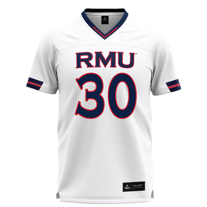 Robert Morris - NCAA Men's Lacrosse : Luke Prezioso - White Lacrosse Jersey -0