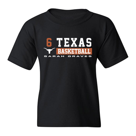 Texas - NCAA Women's Basketball : Sarah Graves - Classic Fashion Shersey Youth T-Shirt-0