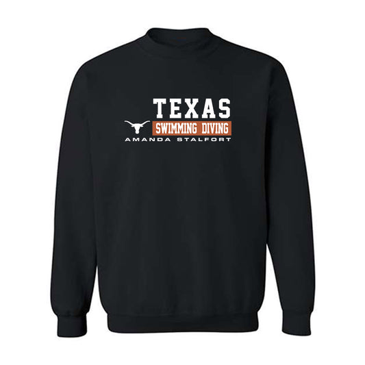 Texas - NCAA Women's Swimming & Diving : Amanda Stalfort - Classic Fashion Shersey Crewneck Sweatshirt-0
