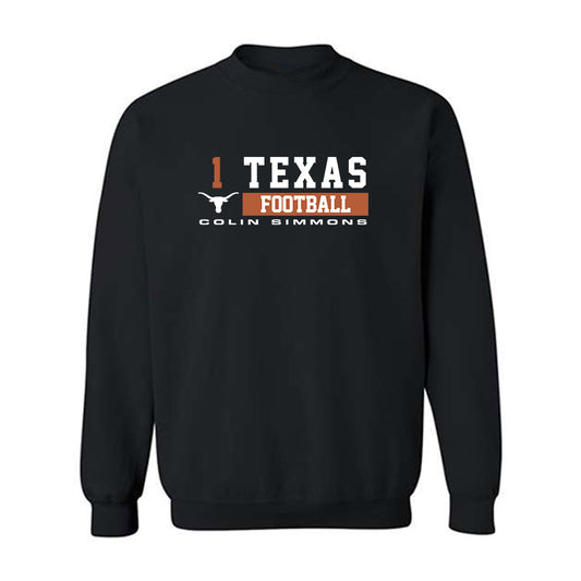Texas - NCAA Football : Colin Simmons - Classic Fashion Shersey Crewneck Sweatshirt-0