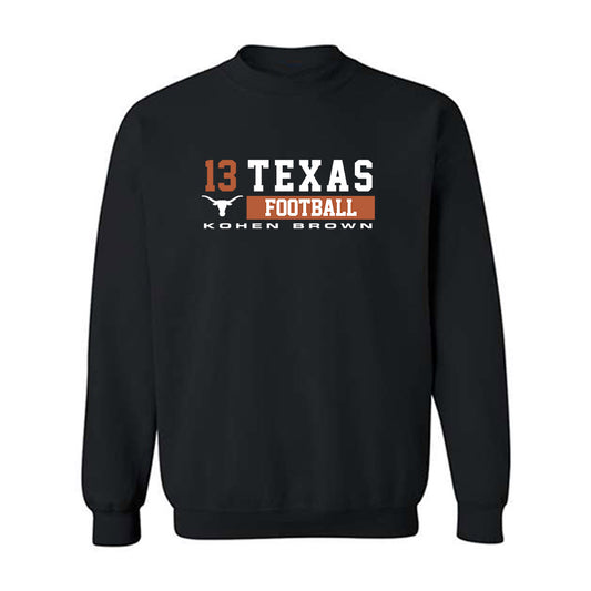 Texas - NCAA Football : Kohen Brown - Classic Fashion Shersey Crewneck Sweatshirt-0
