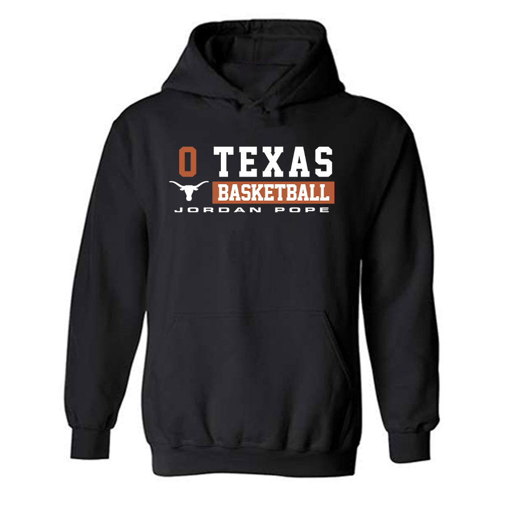 Texas - NCAA Men's Basketball : Jordan Pope - Classic Fashion Shersey Hooded Sweatshirt-0