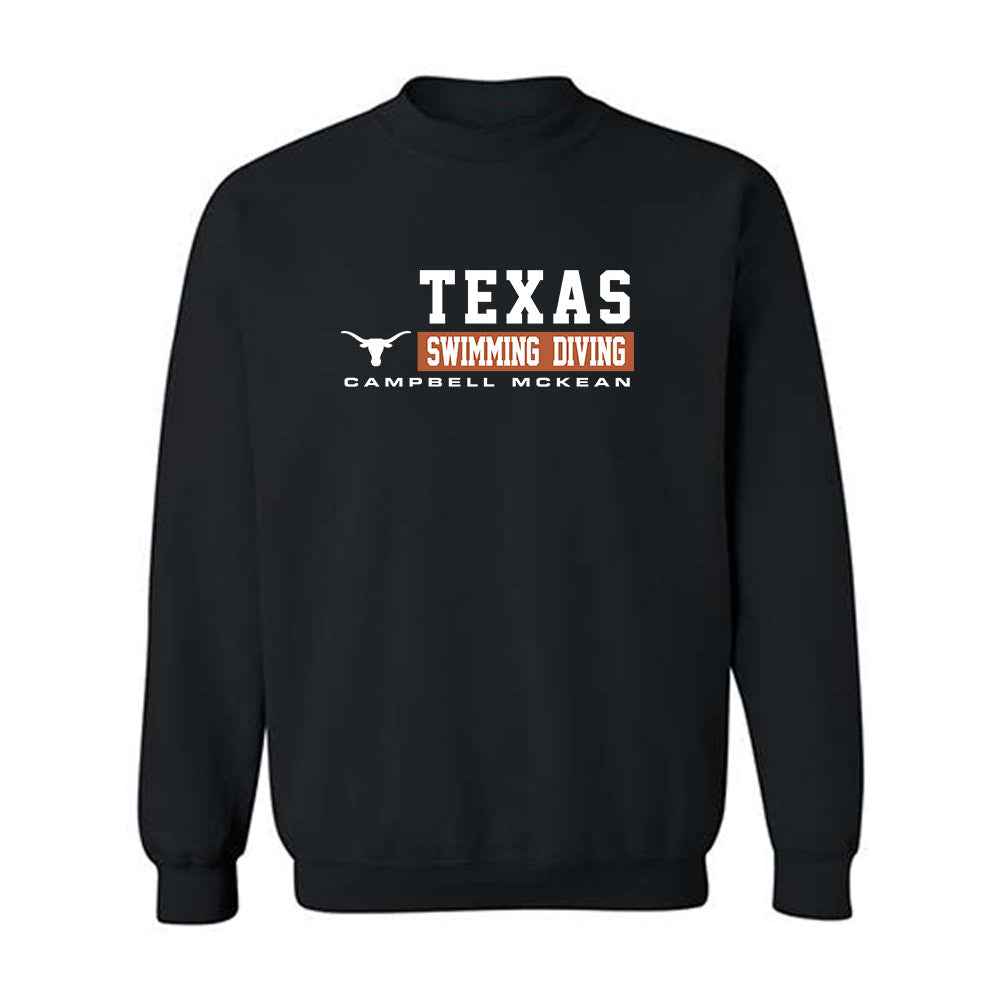 Texas - NCAA Men's Swimming & Diving : Campbell McKean - Classic Fashion Shersey Crewneck Sweatshirt-0