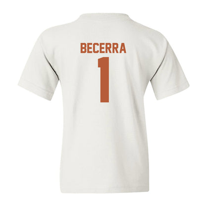 Texas - NCAA Baseball : Temo Becerra - Classic Shersey Youth T-Shirt-1