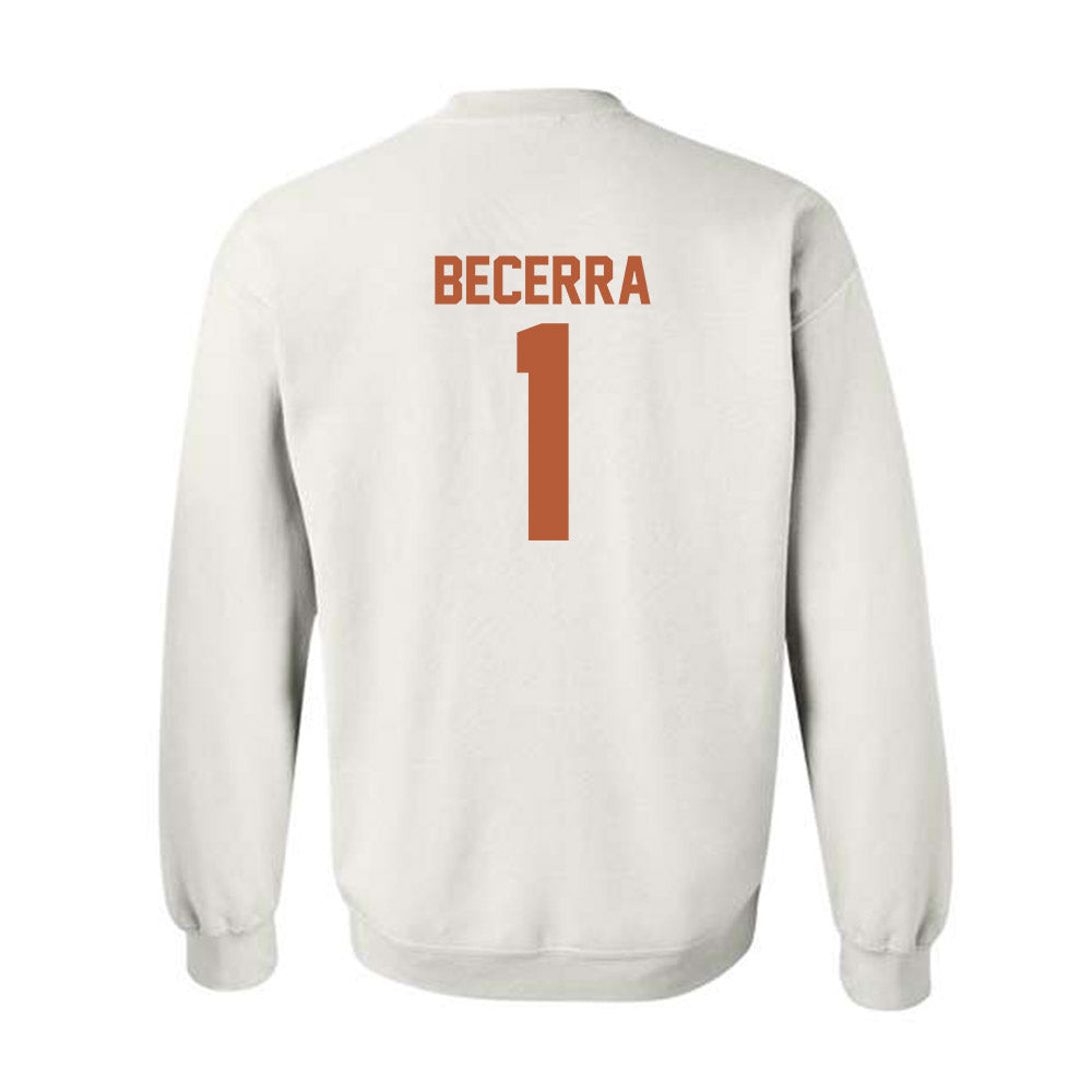 Texas - NCAA Baseball : Temo Becerra - Classic Shersey Crewneck Sweatshirt-1