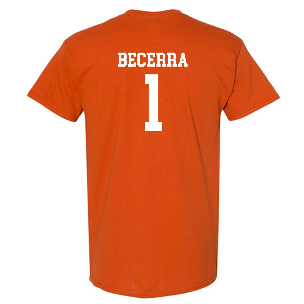 Texas - NCAA Baseball : Temo Becerra - Classic Shersey T-Shirt-1