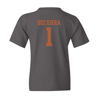 Texas - NCAA Baseball : Temo Becerra - Classic Shersey Youth T-Shirt-1
