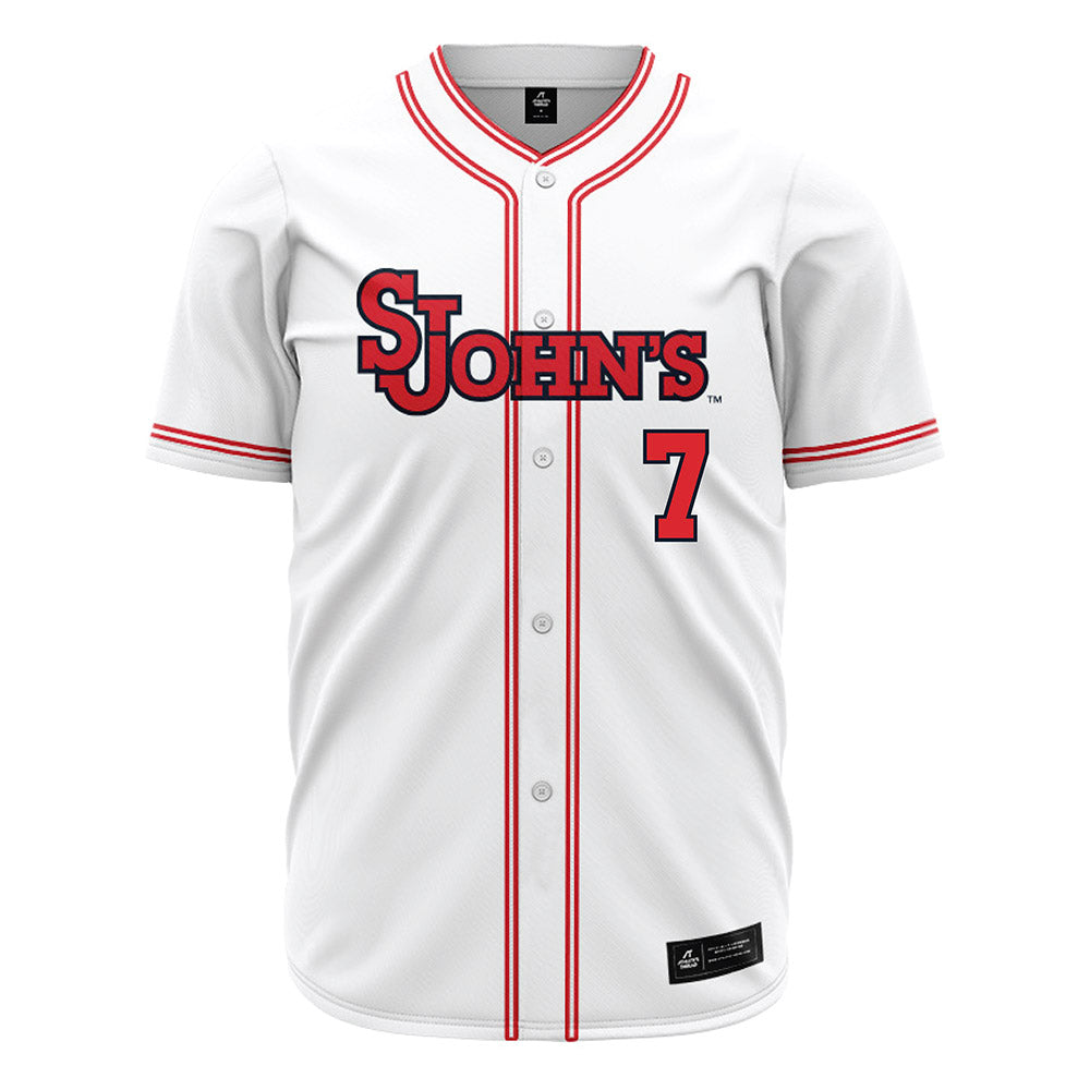St. Johns - NCAA Baseball : Robert Jacobsen - White Jersey-0