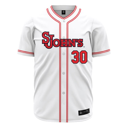 St. Johns - NCAA Baseball : Conor Burns - White Jersey
