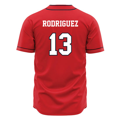 St. Johns - NCAA Baseball : David Rodriguez - Red Jersey-1