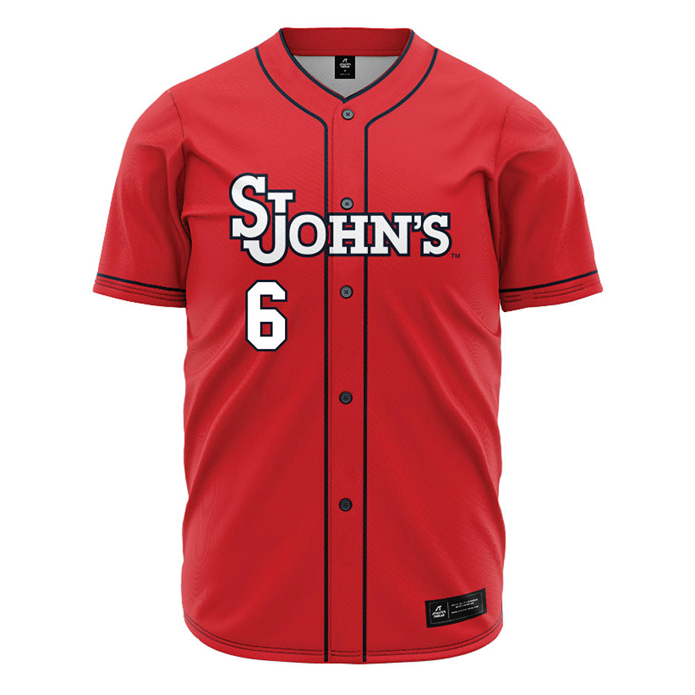 St. Johns - NCAA Baseball : Lewis Rodriguez - Red Jersey-0