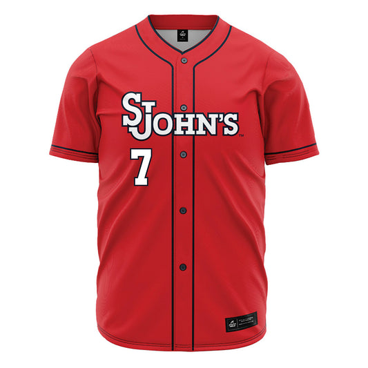 St. Johns - NCAA Baseball : Robert Jacobsen - Red Jersey-0